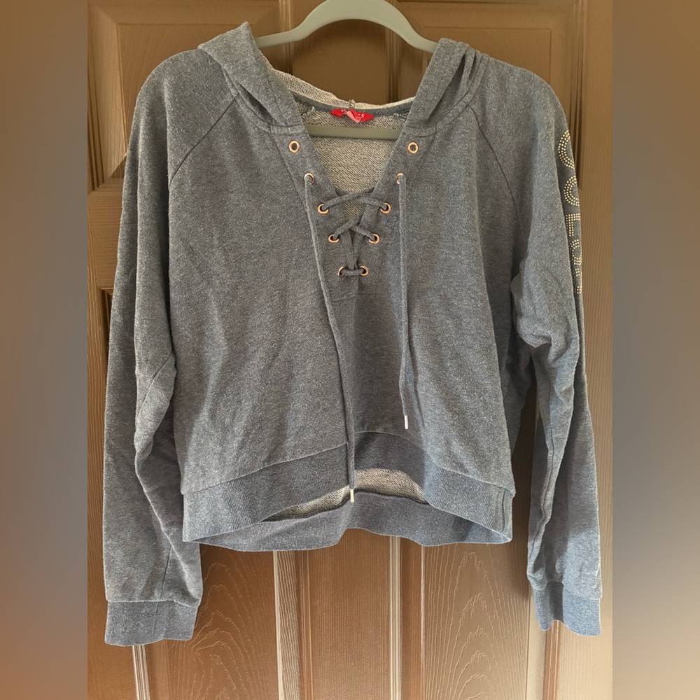 Guess Lace-Up Cropped Sweatshirt